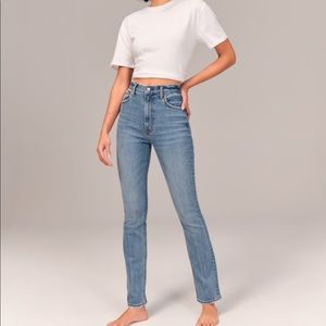 Abercrombie Curve Love Slim Straight Ultra High Rise Jean